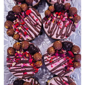 Chocolate Raspberry Rose Cheezecake