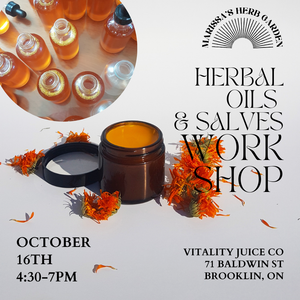 HERBAL OILS & SALVES WORKSHOP @ VITALITY JUICE!